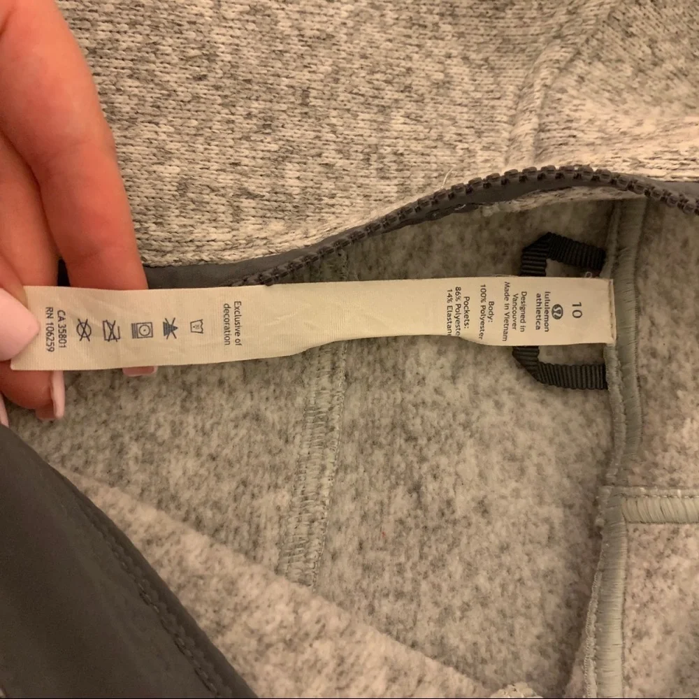 lululemon athletica Heather Gray Hooded Quarter-Zip Pullover